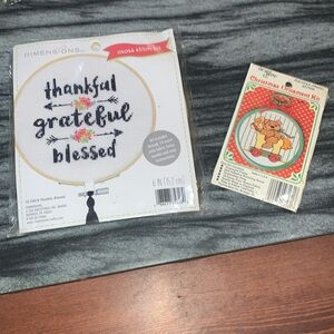 New! 2 Cross stich sets with hoops